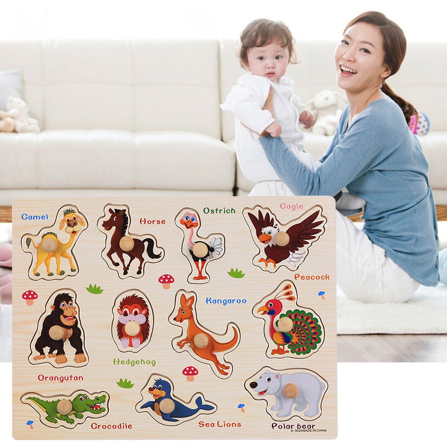 PUZZLE-EN-BOIS-ANIMALS-B-FAMILLE