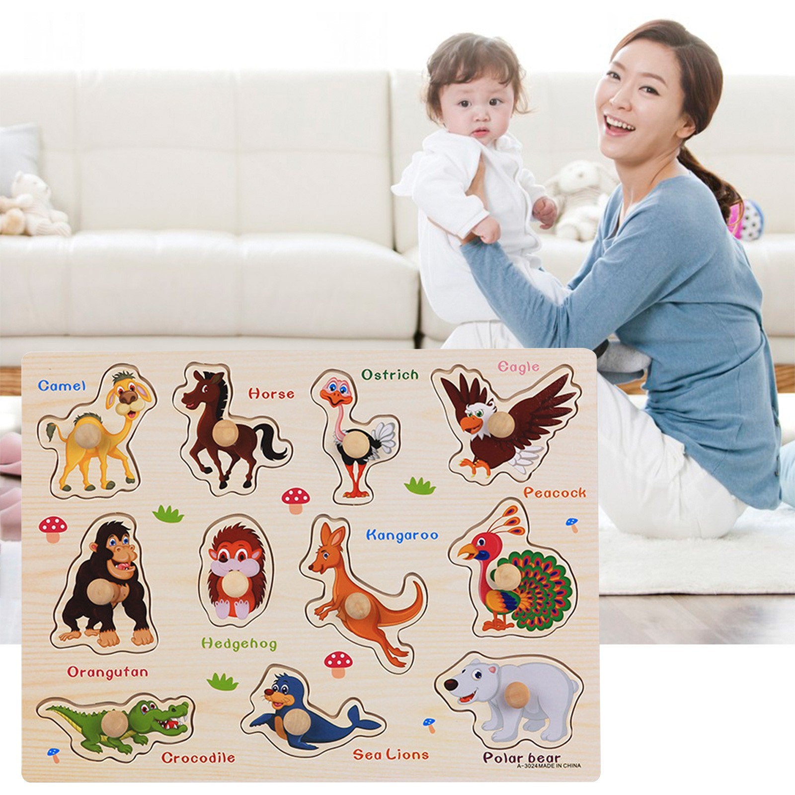 PUZZLE-EN-BOIS-ANIMALS-B-FAMILLE
